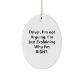 Funny Driver Gifts from Friends - Driver Oval Ornament Christmas Unique Gifts for Men - Image 1